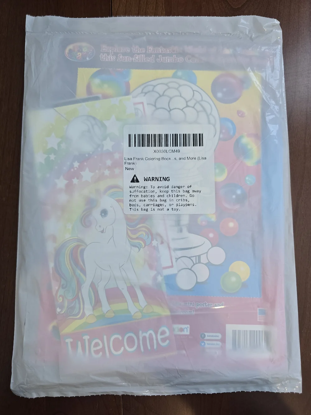 Lisa Frank Rainbow Ice Cream Puppy Jumbo Activity and Coloring Book Set, NWT